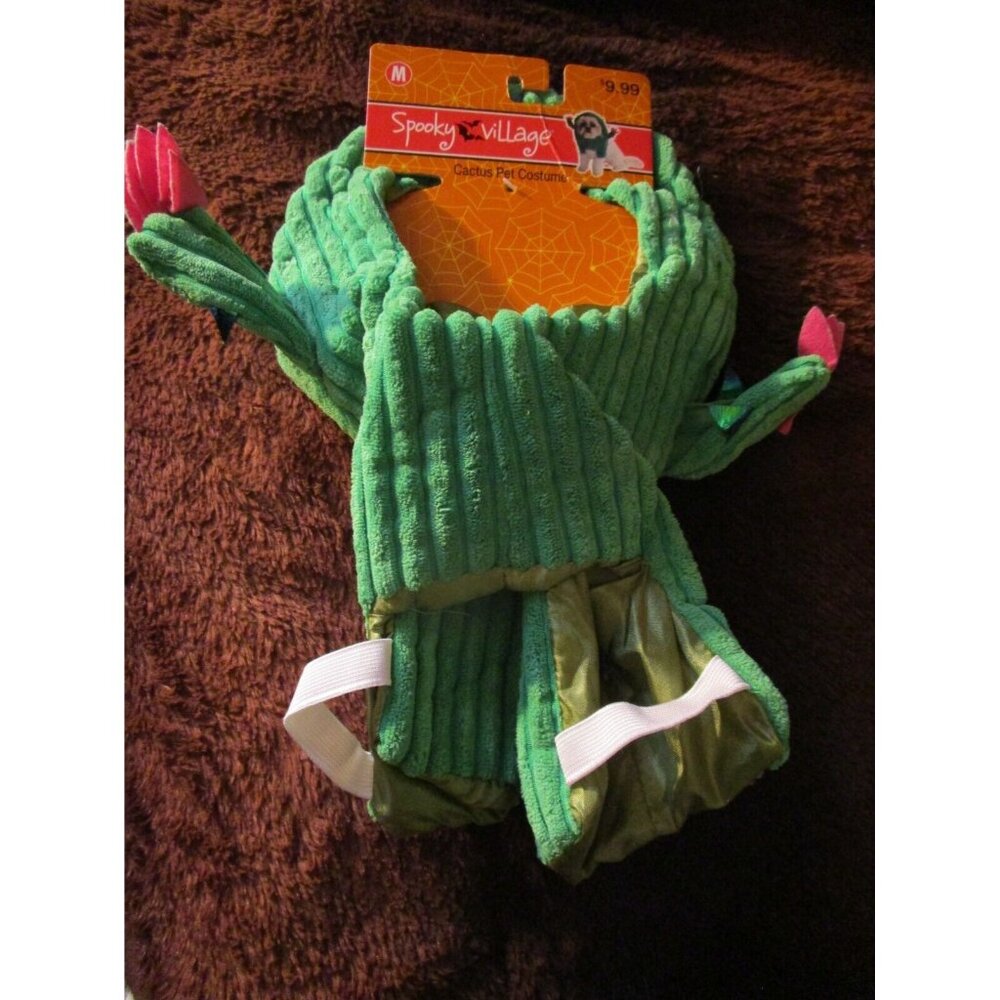 Spooky Village Green Cactus Dog Pet Halloween Costume Size M Medium